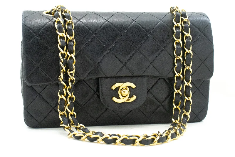 Chanel bags for the minimalist fashionCHANEL Classic Double Flap 9" Chain Shoulder Bag Black Lambskin