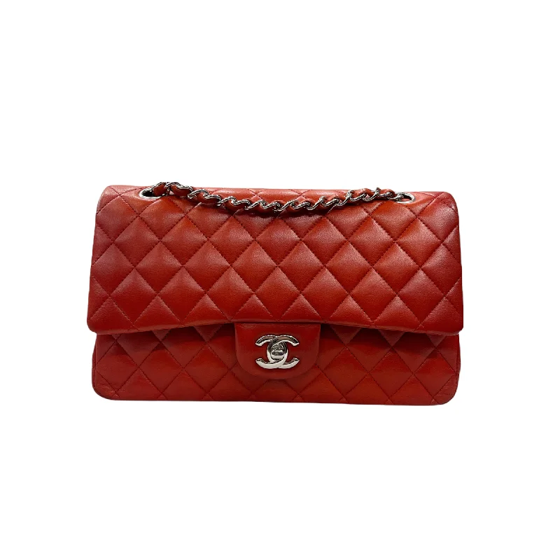 Chanel bags sale 2025Classic Medium Lambskin Flap Red SHW