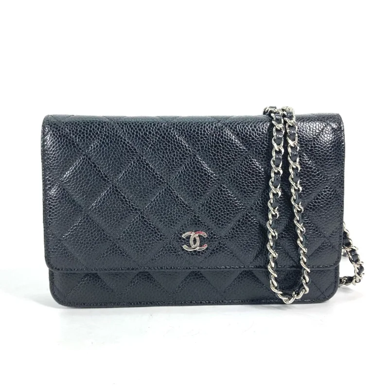 Chanel leather bags for everydChanel AP0250 Quilted CC Shoulder Bag Chain Bag Crossbody Bag Long Wallet Black SilverHardware