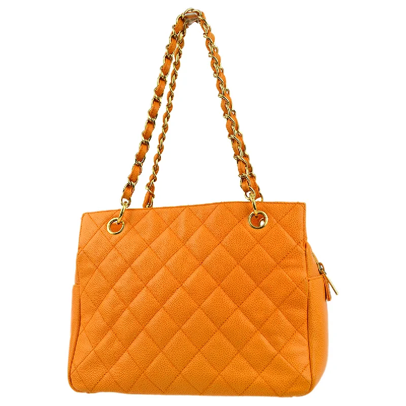 Chanel classicChanel Orange Caviar Petite Timeless Tote PTT Chain Handbag