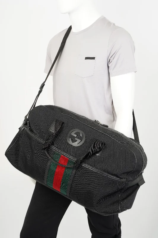 Gucci backpacks for women with a hidden back pocketGucci Parana Duffle Bag Black Canvas Large