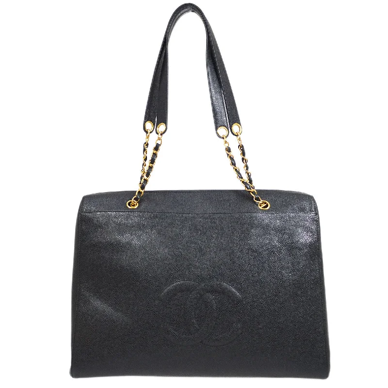 Chanel bags as wedding day accessoriesCHANEL 1997-1999 Timeless Zipper Top Tote 40 Black Caviar