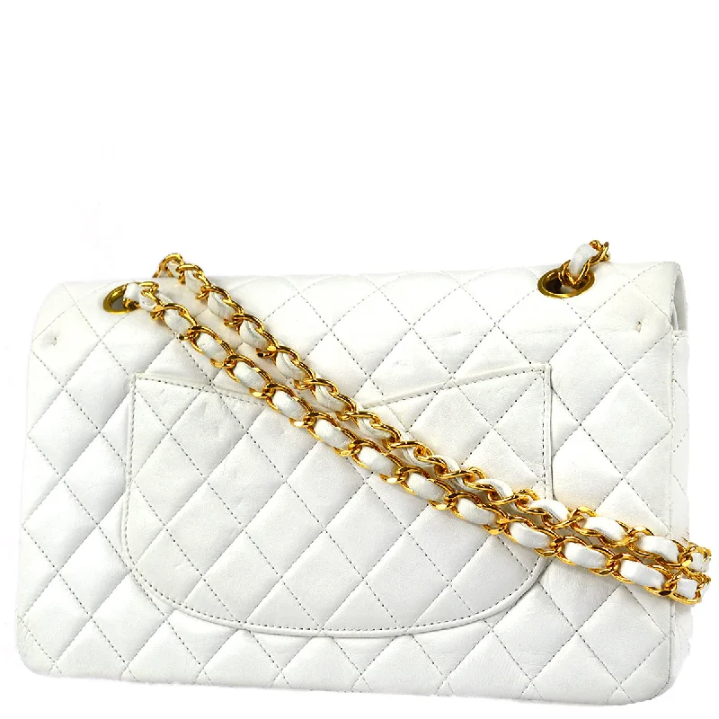 Chanel bags with exclusive seasonal designs and materialsChanel 1997-1999 Classic Double Flap Medium Shoulder Bag White Lambskin