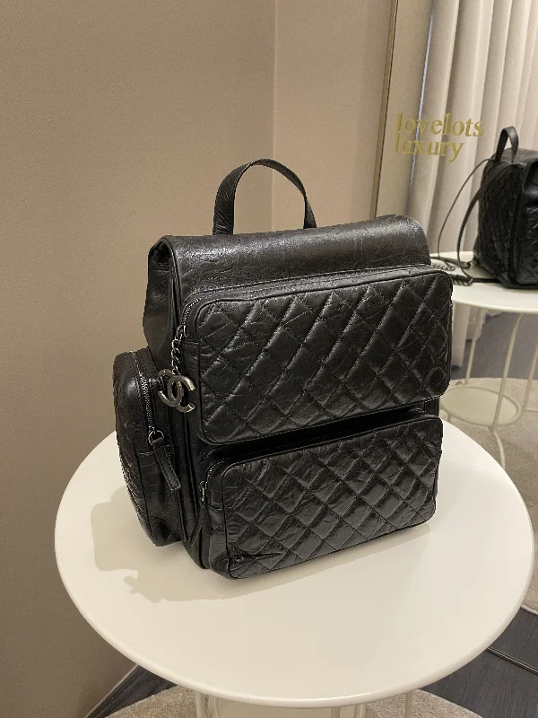 Chanel Classic Flap Bag for Evening PartyChanel Quilted Casual Rock Backpack Black Aged Calf