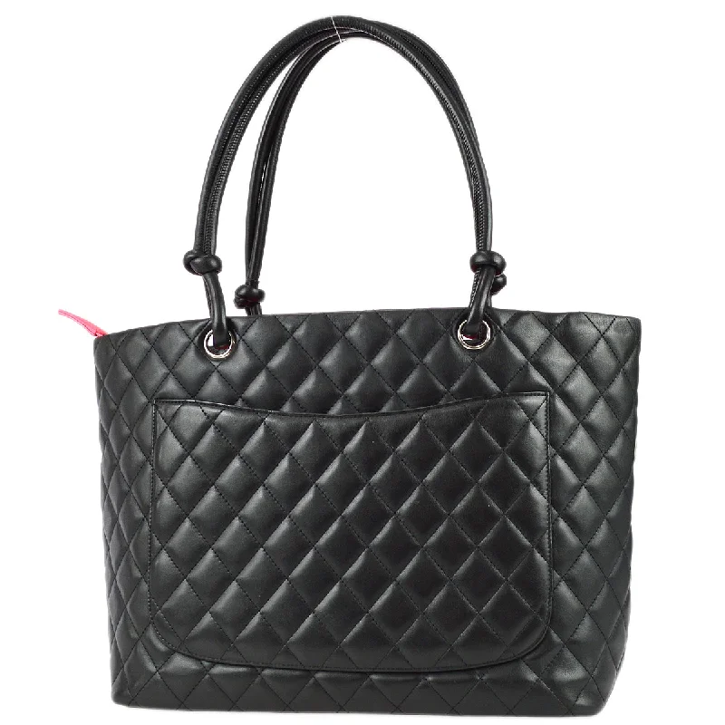 Chanel Black Handbag for Business MeetingsChanel 2004-2005 Cambon Ligne Tote Handbag Black Calfskin