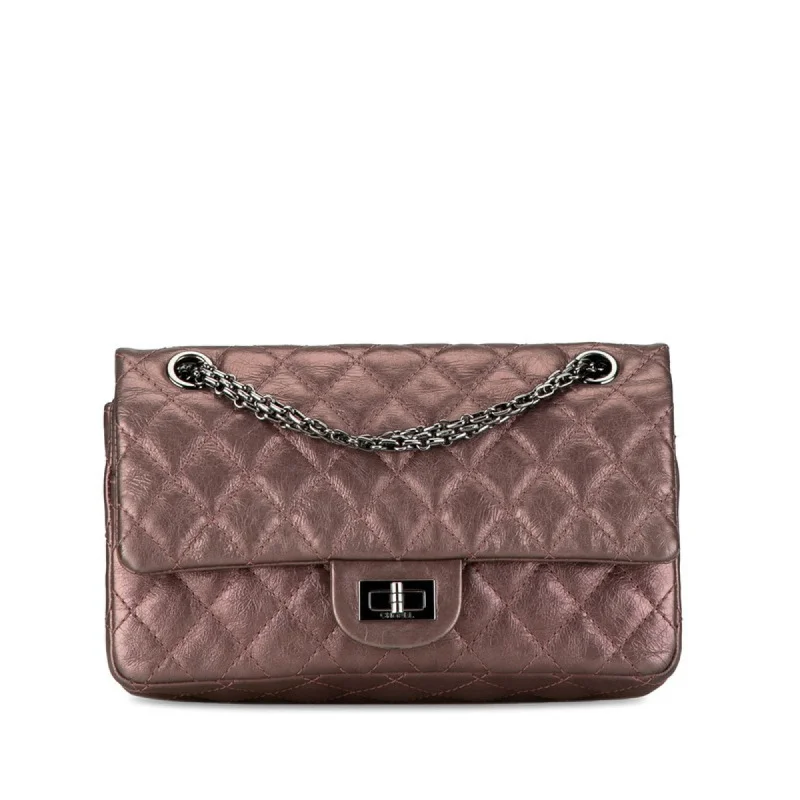 Chanel bags for women with minimalist styleChanel 2.55 Coco Mark Matelasse Chain Shoulder Bag Metallic Pink Leather Women's CHANEL