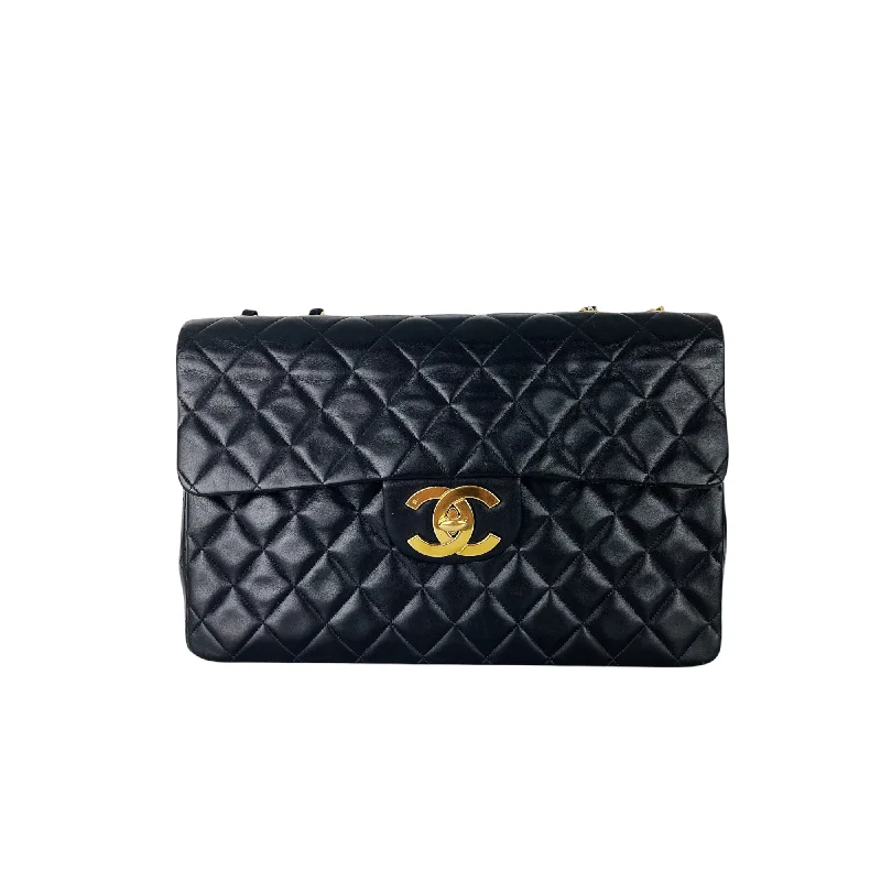 Chanel bags with classic and elegant designsJumbo XL Flap Lambskin Leather Black GHW