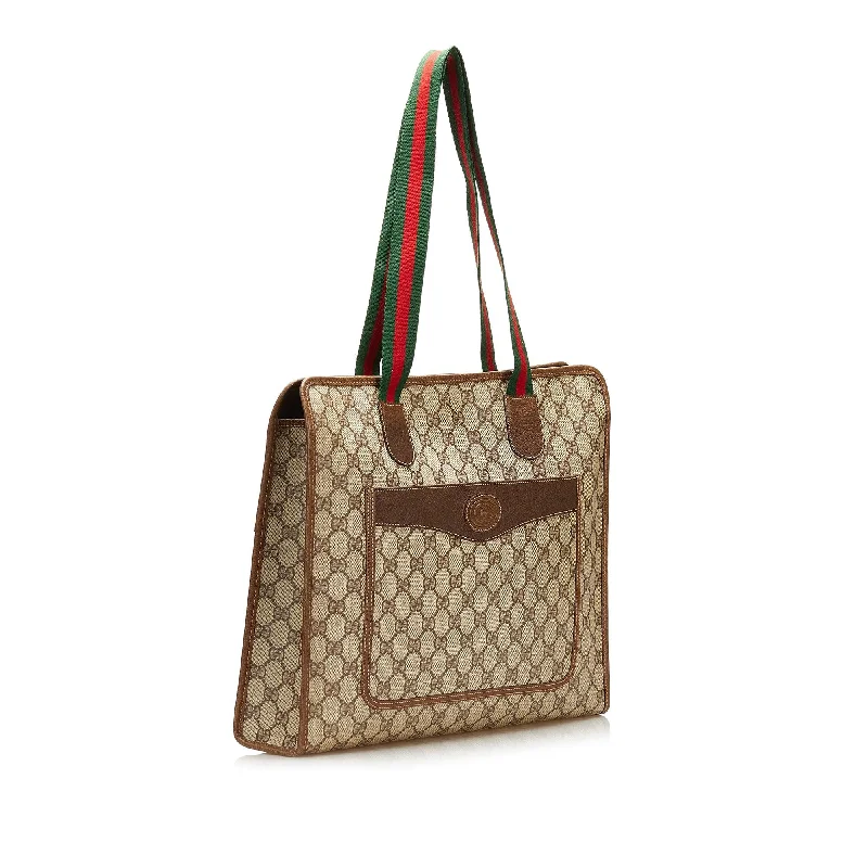 Gucci handbags for women with a metal - framed claspGucci GG Plus Sherry Line Tote (35265)