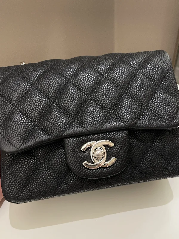 Chanel bags available at online luxury retaileChanel Classic Quilted Mini Square Black Caviar