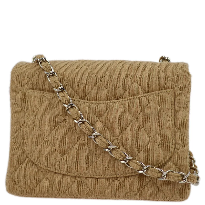 Chanel bags with exclusive seasonal designs and materialsChanel Beige Cotton Mini Classic Square Flap Shoulder Bag 17