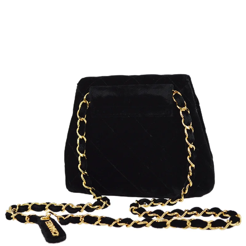 Chanel bags available in bold colors and patternsChanel Black Velvet Belt Bum Bag