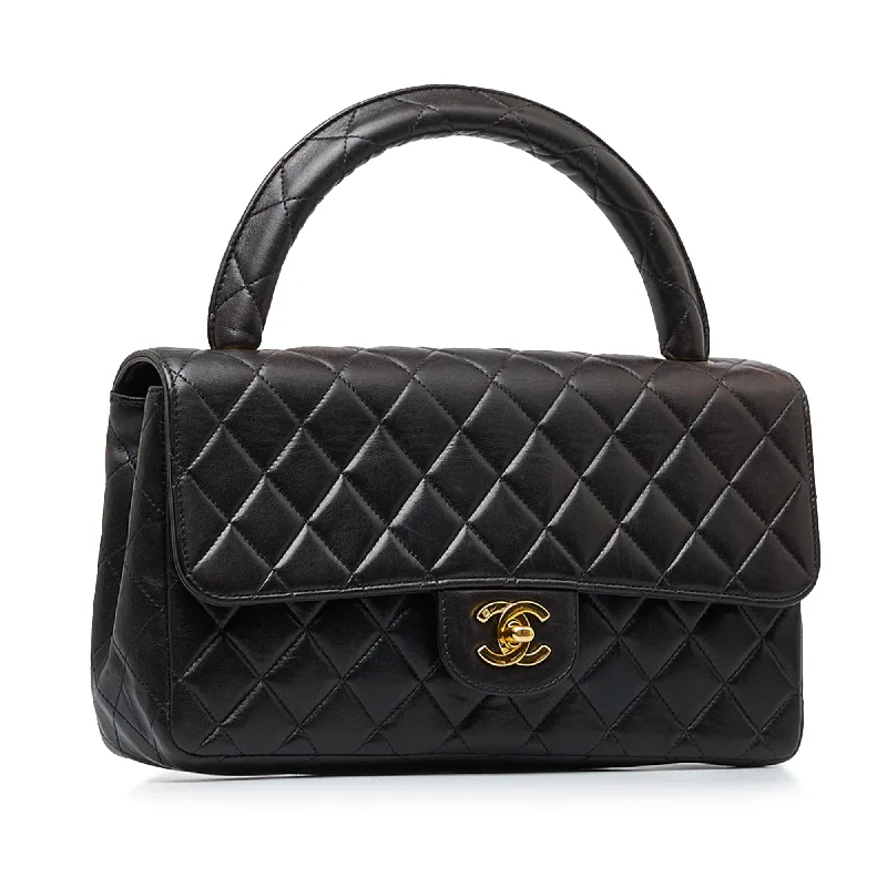 Chanel bags for women who love timeless fashionChanel Kelly Parent Top Handle Medium Black Lambskin Gold