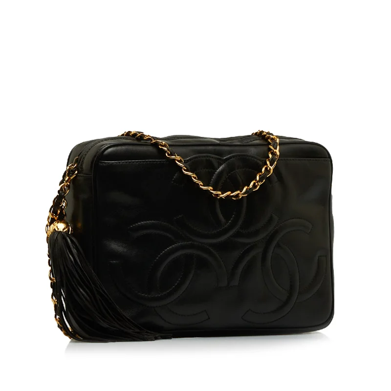 Chanel Lightweight Handbag for Daily ErrandsChanel Triple CC Camera Bag Black Lambskin Gold