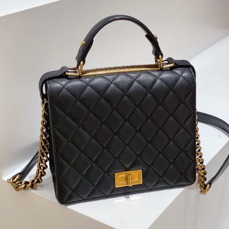 Chanel New Arrival Handbag with Gold HardwareChanel 2.55 Handel Black Calfskin Leather 17xx