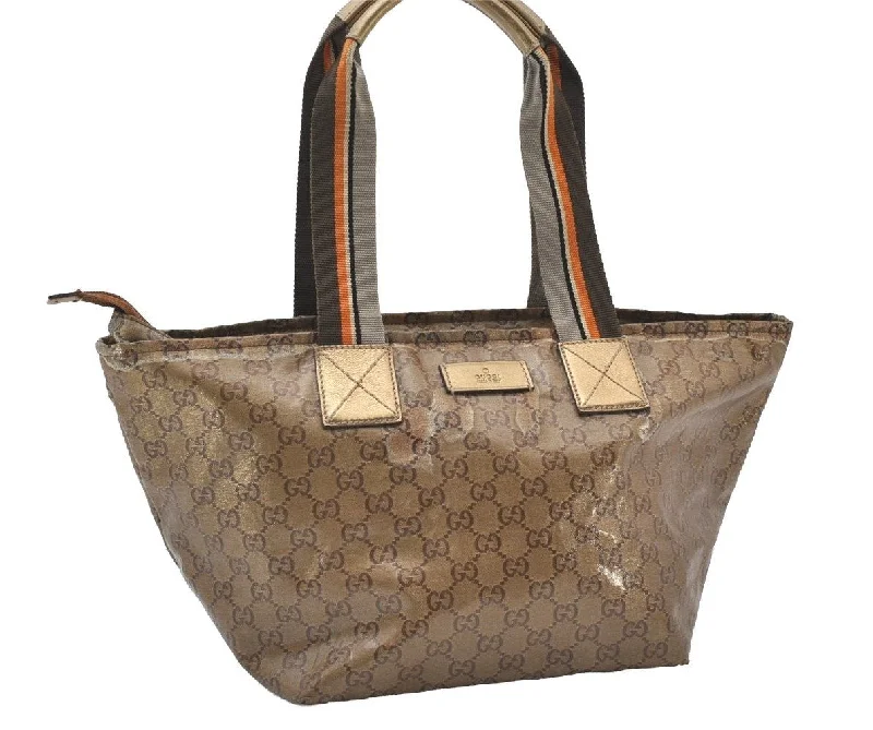 Gucci Marmont bags for women with a snakeskin - effect panelAuthentic GUCCI GG Crystal Shoulder Tote Bag GG PVC Leather 131230 Gold 0372J