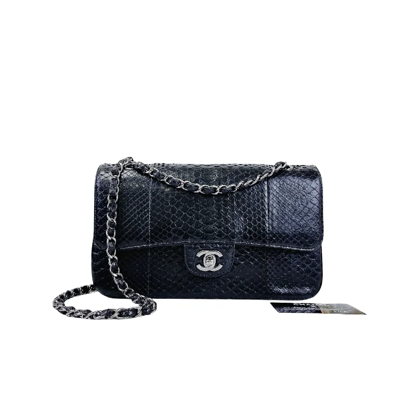 Chanel bags with adjustable chain strapsClassic Flap Medium Bag Python Black SHW