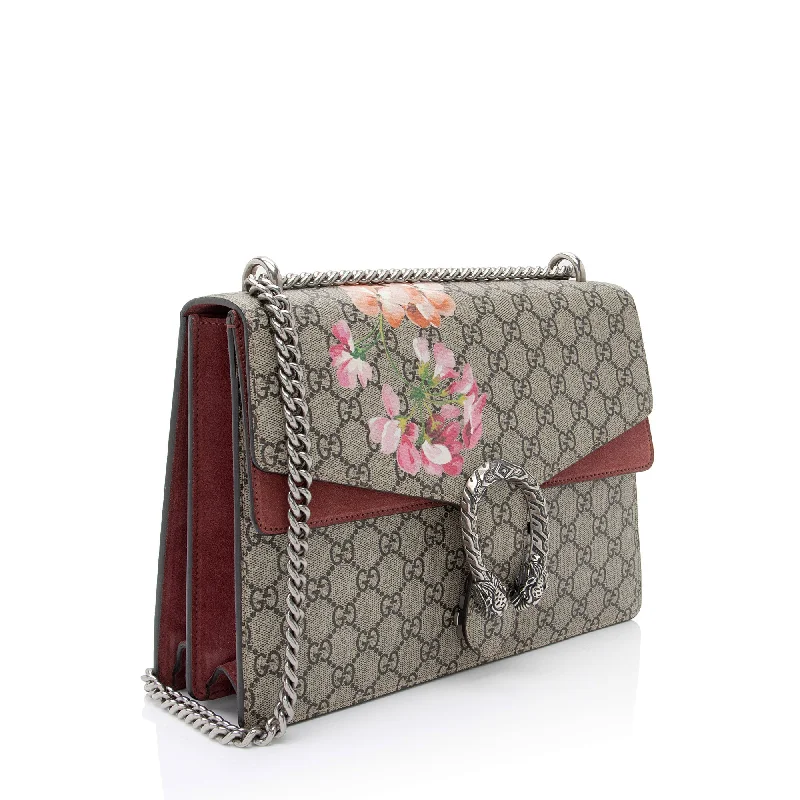 Women Gucci Sylvie bags featuring the signature web stripeGucci GG Supreme Blooms Dionysus Medium Shoulder Bag (GbJW2P)