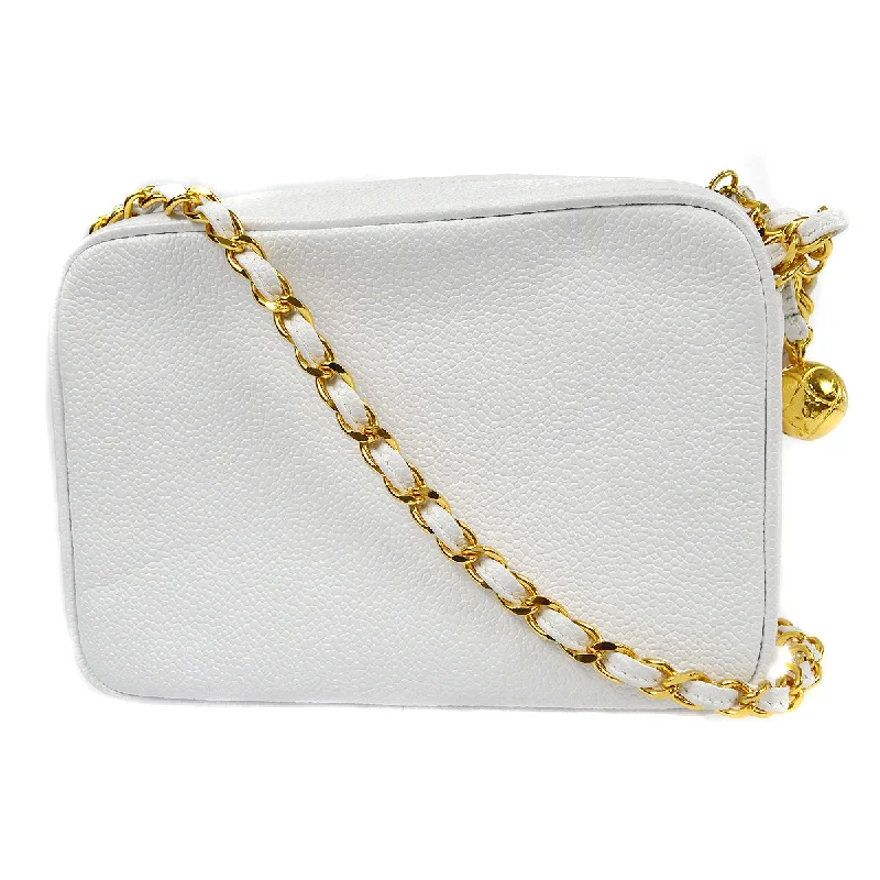 Chanel New Arrival Handbag with Gold HardwareCHANEL 1994-1996 Triple CC Camera Bag Mini White Caviar 87761