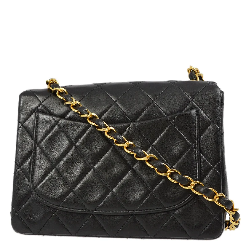 Chanel bags for a polished and professional appearanceChanel Black Lambskin Mini Classic Square Flap Shoulder Bag 17