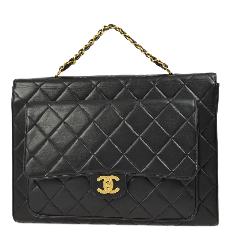 Chanel Quilted Leather Shoulder Bag for FashionistasChanel Black Lambskin Briefcase Business Handbag