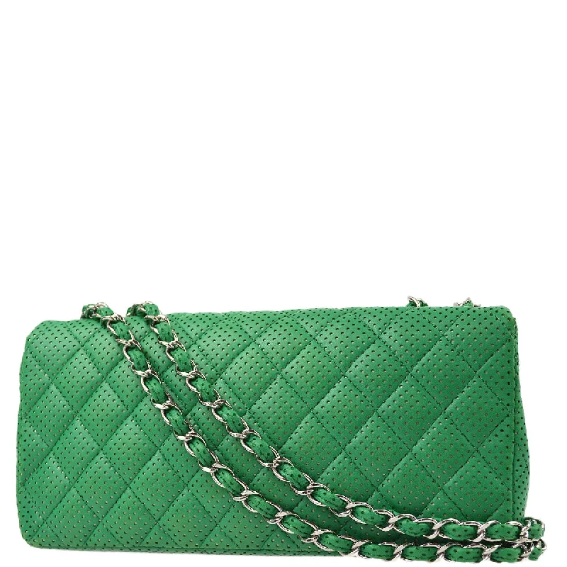 Chanel All - Match Handbag for Versatile StylingChanel Green Lambskin East West Shoulder Bag