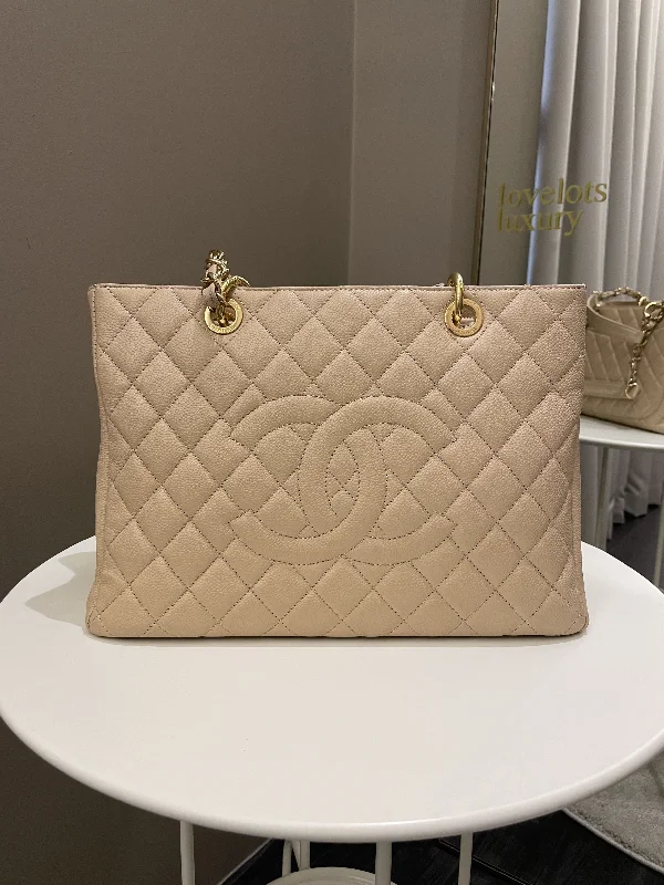 Chanel bags for a polished and professional appearanceChanel Classic Quilted GST Beige Caviar