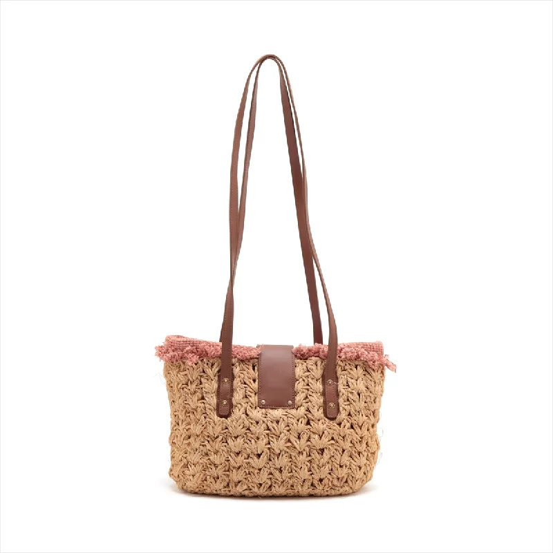 Chanel Vintage Inspired Handbag for Retro LoversChanel 2.55 Raffia X Leather Tote Bag Beige G  14th