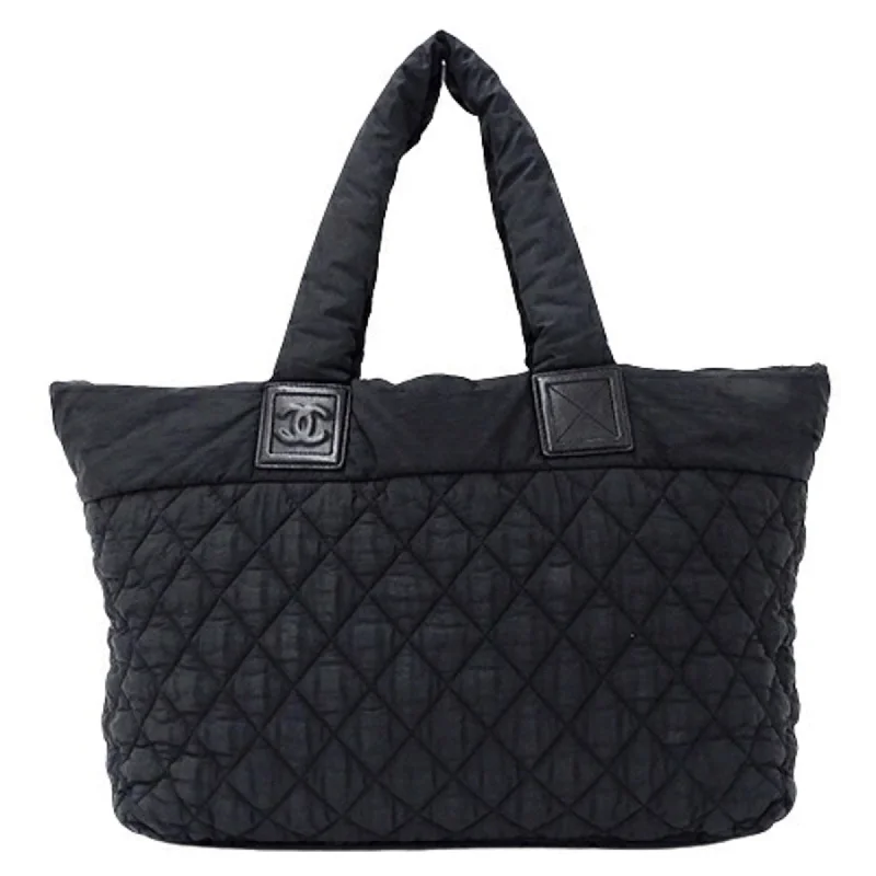 Chanel leather bags for everydCHANEL Bag Coco Coon Tote GM Women's Handbag Nylon Black Quilting