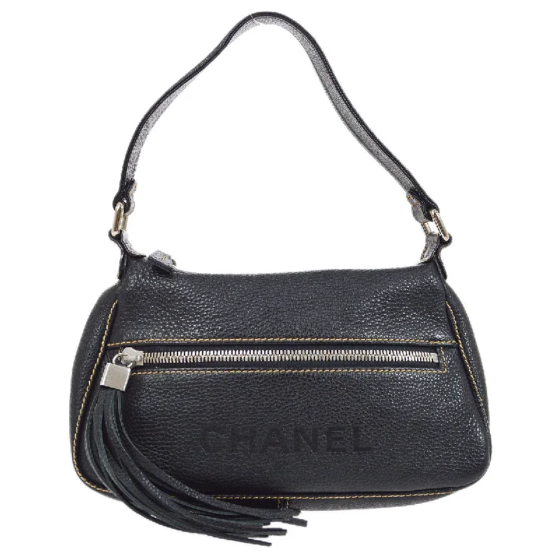 Chanel All - Match Handbag for Versatile StylingCHANEL 2001-2003 Black Caviar Hobo Bag