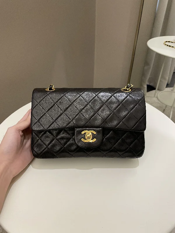 Chanel Designer Handbag with Unique DesignChanel Vintage Classic Quilted Small Double Flap Black Lambskin