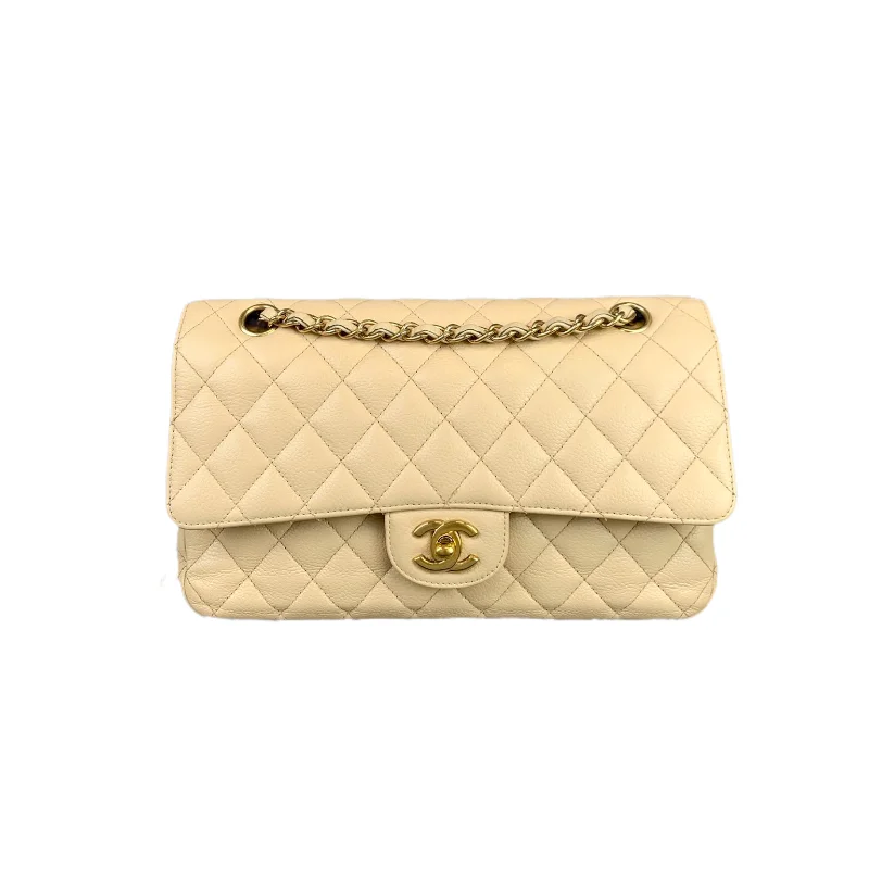 Chanel Classic Flap Bag for Evening PartyClassic Double Flap Caviar Medium Beige GHW