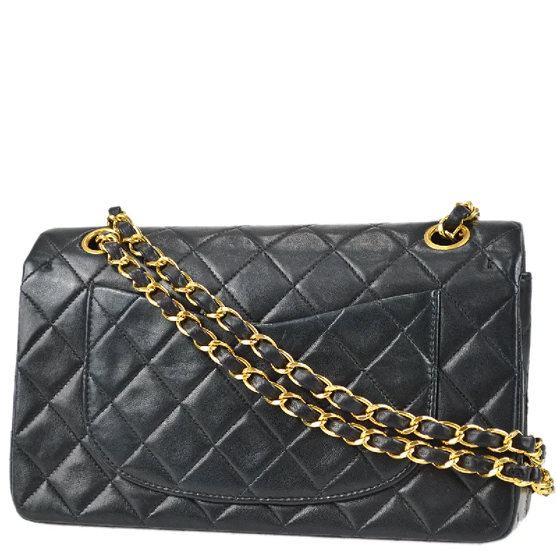 Chanel bags for women who love timeless fashionChanel 1991-1994 Classic Double Flap Small Shoulder Bag Black Lambskin