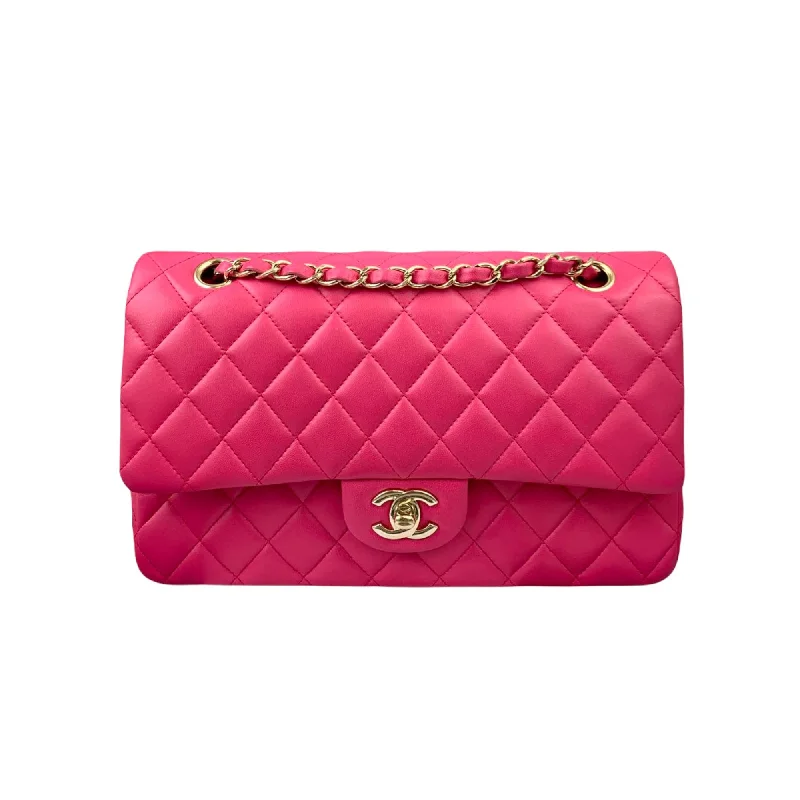 Chanel Quilted Leather Shoulder Bag for FashionistasClassic Flap Medium Lambskin Pink GHW