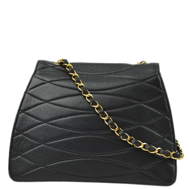 Chanel Chain Strap Handbag for Everyday UseChanel Black Lambskin Single Flap Shoulder Bag