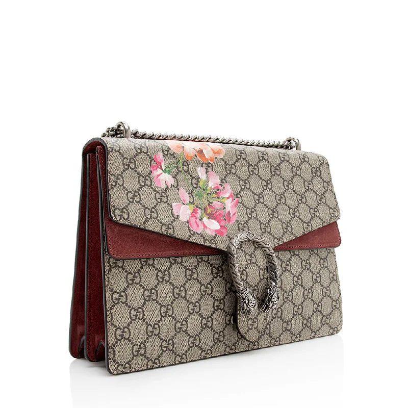 Gucci tote bags for women with a double - handle designGucci GG Supreme Blooms Dionysus Medium Shoulder Bag (21368)