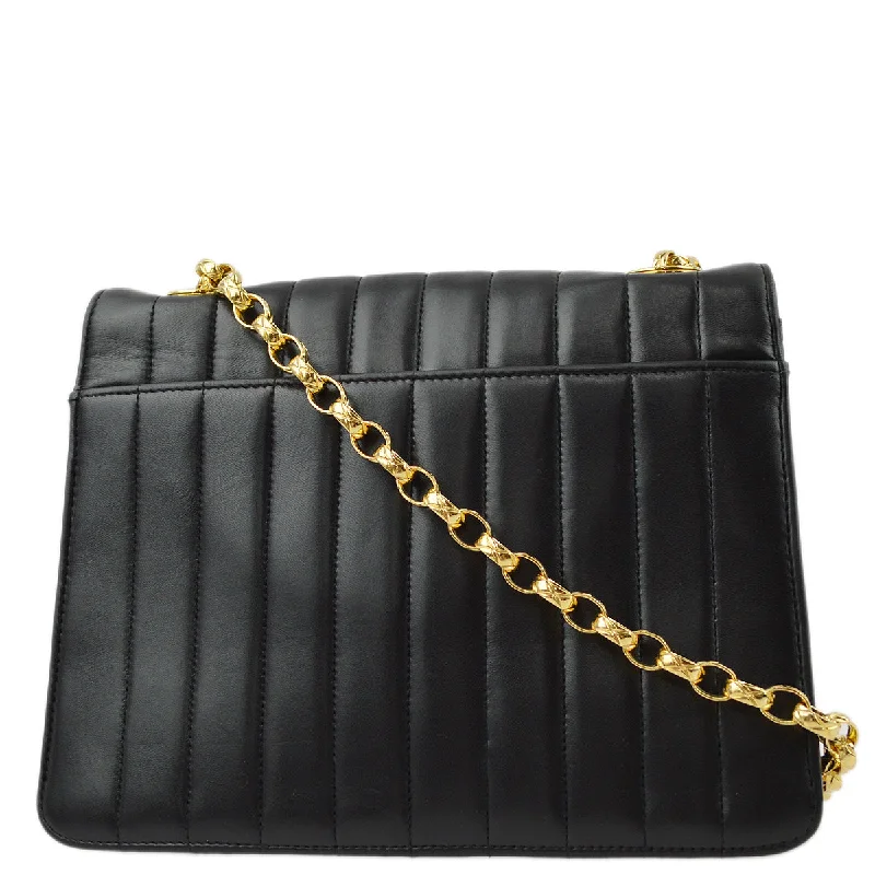 Chanel bags for women with a taste for high fashionChanel Black Lambskin Mademoiselle Chain Shoulder Bag