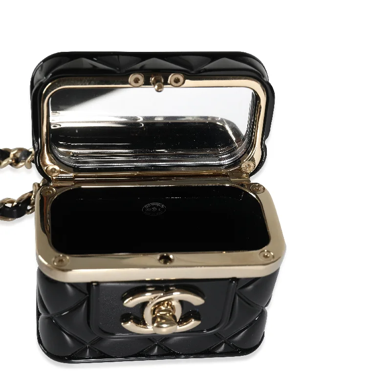 Chanel bags with adjustable chain strapsCHANEL B 22 K Mini Vanity Case Pendant in Gold Toned Base Metal