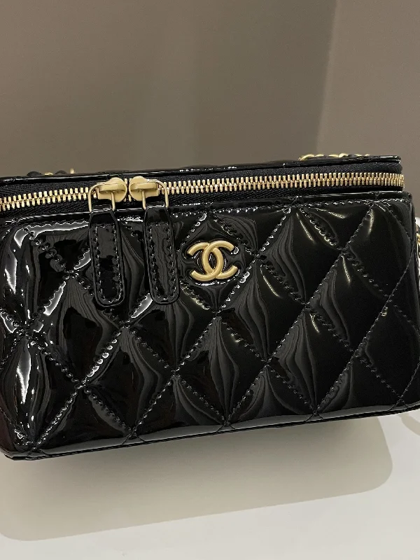 Chanel bags with classic and elegant designsChanel Quilted Coco Mini Vanity Rectangular Black Patent