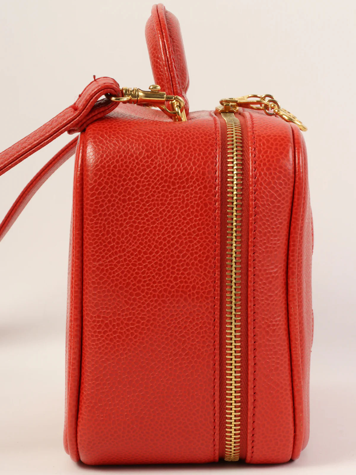 Chanel Small Crossbody Bag for TravelCHANEL Around 1998 Made Caviar Skin Cc Mark Stitch 2Way Vanity Red