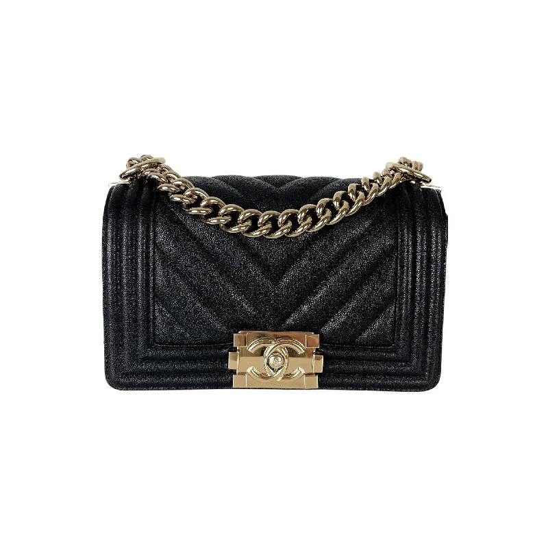 Chanel Designer Handbag with Unique DesignSmall Le Boy Caviar Black GHW