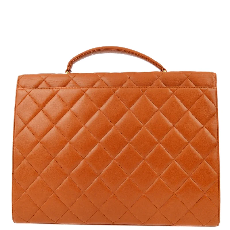 Chanel leather bags for everydChanel Orange Lambskin Briefcase Business Handbag