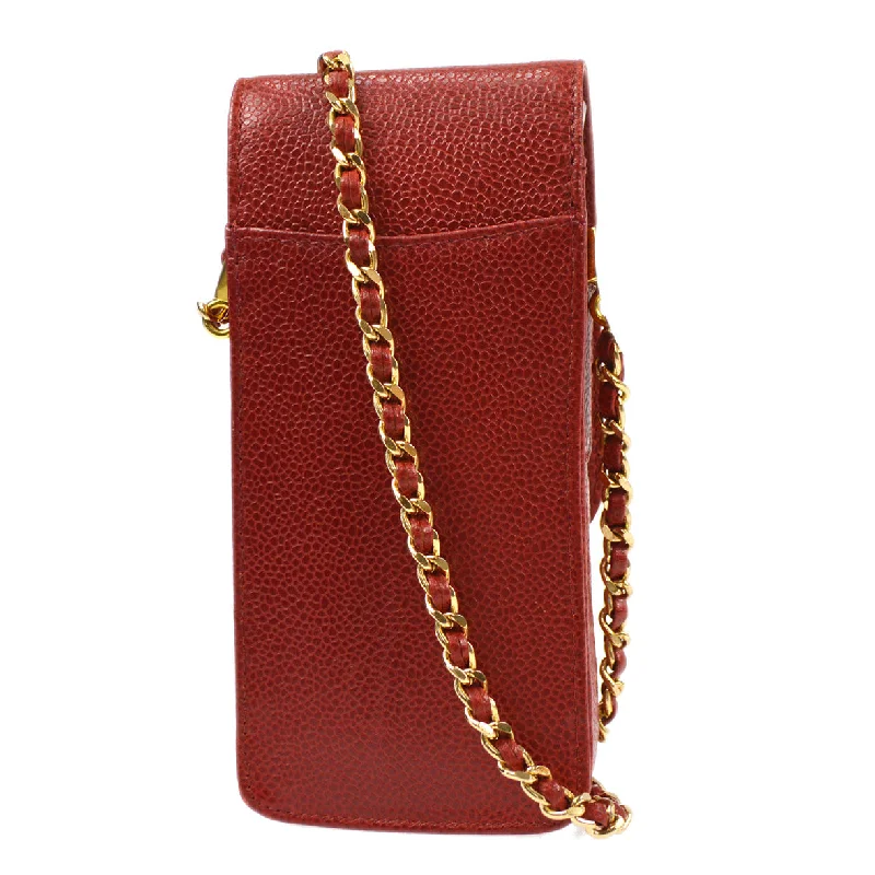 Chanel Luxury Handbag for High - End EventsChanel 1996-1997 Phone Case Red Caviar