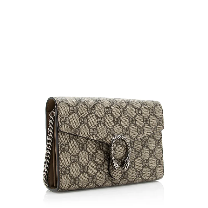 Gucci Marmont bags for women with gold - toned hardwareGucci GG Supreme Dionysus Chain Wallet (20749)