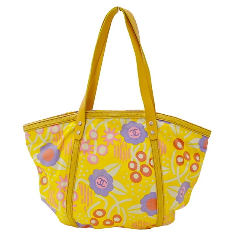 Chanel bags available at online luxury retaileCHANEL bag Lady's tote canvas high summer yellow multicolored flower