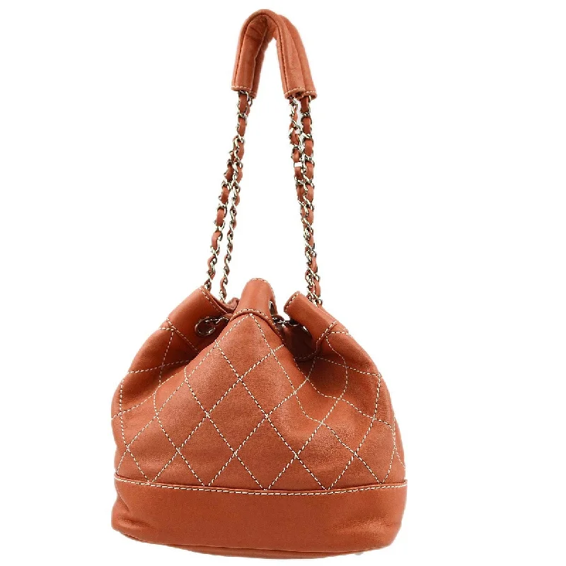 Chanel bags with iconic gold chainsChanel Pink Lambskin Bucket Shoulder Bag