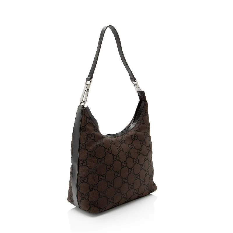 Women Gucci Sylvie bags featuring the signature web stripeGucci GG Nylon Hobo (9U8enc)