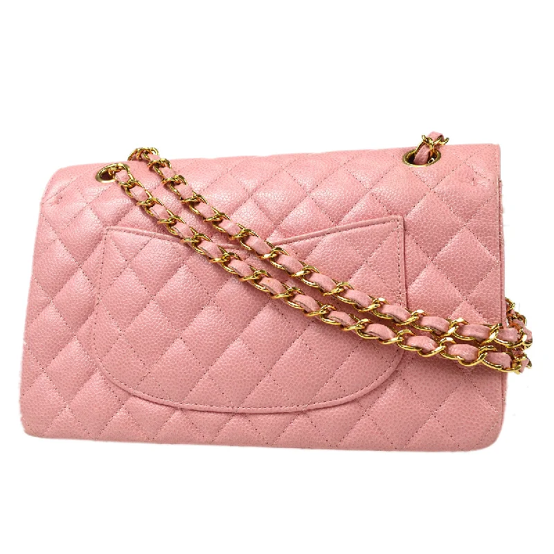 Chanel bags with modern touchesCHANEL Classic Double Flap Medium Shoulder Bag Pink Caviar 87881