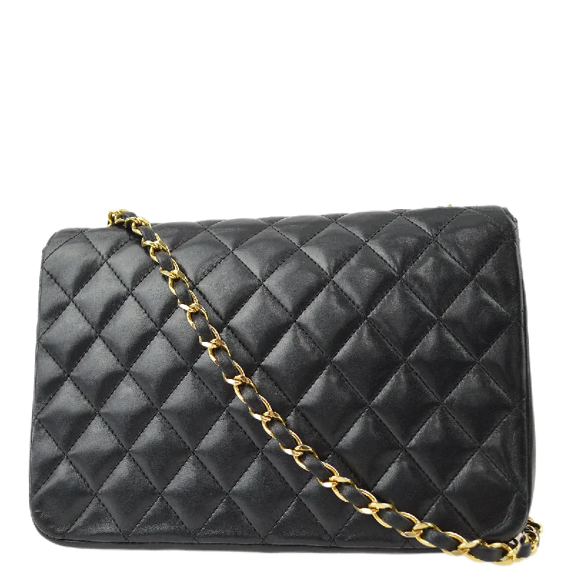 Chanel bags for those who value investment piecesChanel Black Lambskin Chain Shoulder Bag