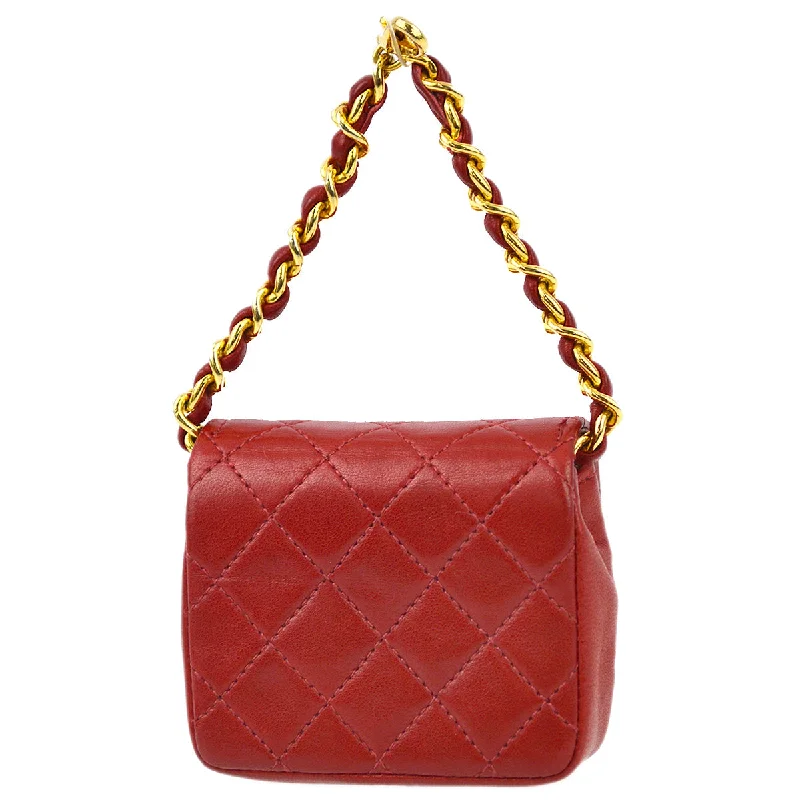 Chanel bags with modern touchesChanel Red Lambskin Classic Flap Micro Bag