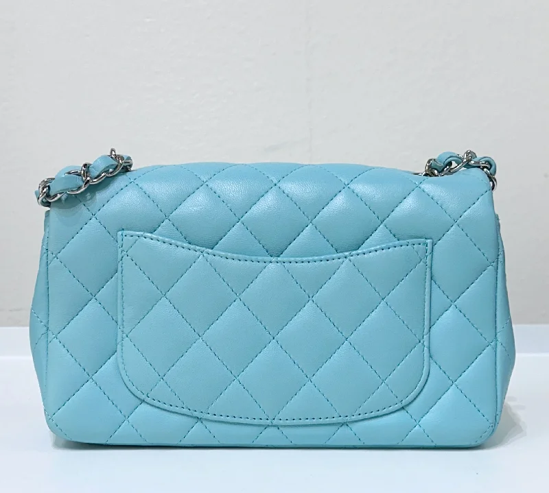 Chanel bags that pair perfectly with any outfitCHANEL 19C Tiffany Lambskin Quilted Mini Rectangular Flap Neon Blue